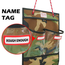 Load image into Gallery viewer, Heavy duty rough enough door hanging organizer school locker organizer wall mount closet locker cabinet storage bag holder with durable adjustable string 4 pockets for accessories document magazine book office