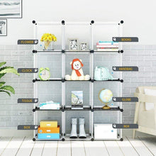 Load image into Gallery viewer, Order now kousi portable storage cube cube organizer cube storage shelves cube shelf room organizer clothes storage cubby shelving bookshelf toy organizer cabinet transparent white 12 cubes