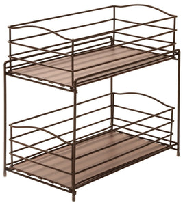 Exclusive seville classics 2 tier sliding basket drawer kitchen counter and cabinet organizer bronze