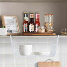 Load image into Gallery viewer, Discover the homeideas 4 pack under shelf basket white wire rack slides under shelves storage basket for kitchen pantry cabinet