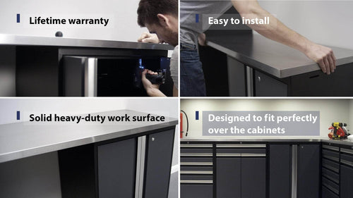 Shop here newage products performance plus series stainless steel work top cabinet 56 by 1 25 by 24