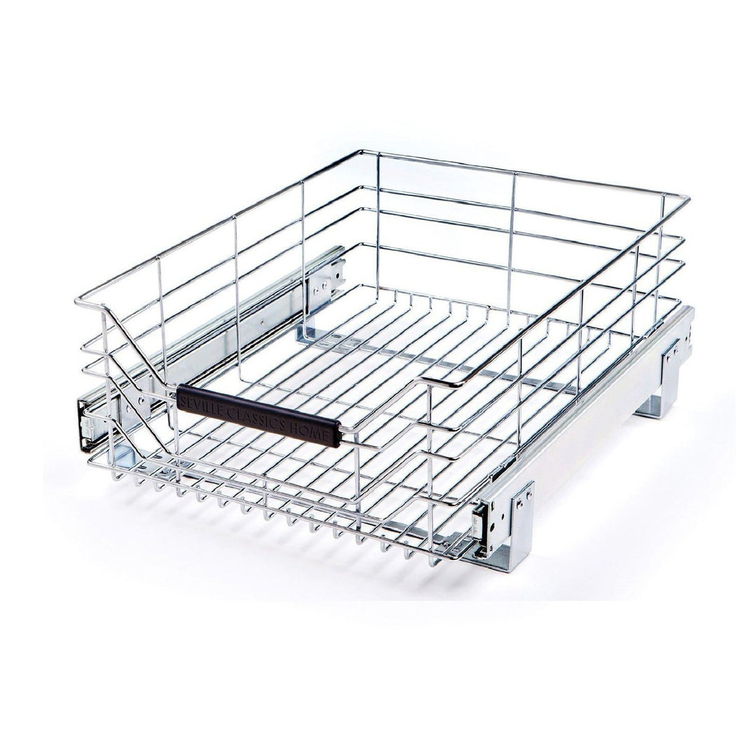 Latest seville classics ultradurable commercial grade pull out sliding steel wire cabinet organizer drawer 14 w x 17 75 d x 6 3 h