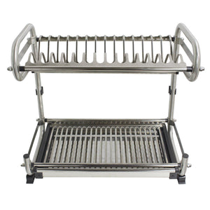 Order now 2 tier kitchen cabinet dish rack 19 3 wall mounted stainless steel dish rack steel dishes drying rack plates organizer rubber leg protector with drain board