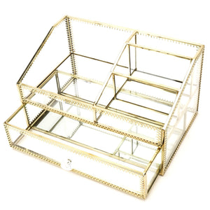 Budget glass makeup organizer drawer cosmetic storage for vanity stunning divided cabinet to hold makeup perfume brushes creams skincare large beauty products display for countertop mirrored vanitytray