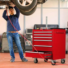 Load image into Gallery viewer, Discover the goplus 30 x 24 5 tool box cart portable 6 drawer rolling storage cabinet multi purpose tool chest steel garage toolbox organizer with wheels and keyed locking system classic red
