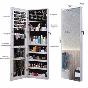 Great aoou jewelry organizer jewelry cabinet full screen display view larger mirror full length mirror large capacity dressing mirror makeup jewelry armoire jewelry mirror full length mirror white