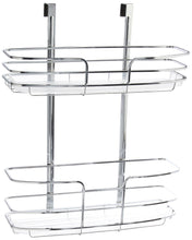 Load image into Gallery viewer, Budget lynk over cabinet door organizer double shelf w molded tray chrome