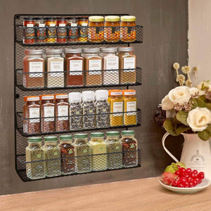 Best seller  bbbuy 4 tier spice rack organizer wall mounted country rustic chicken holder large cabinet or wall mounted wire pantry storage rack great for storing spices household stuffs