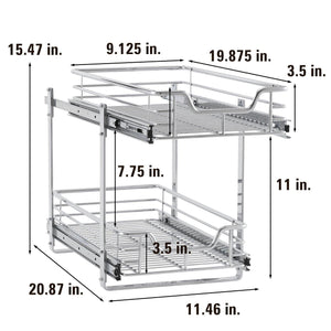 Storage organizer household essentials c21221 1 glidez 2 tier sliding cabinet organizer 11 5 wide chrome
