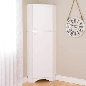 Best prepac wscc 0605 1 elite home corner storage cabinet tall 2 door white