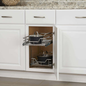 The best household essentials c21221 1 glidez 2 tier sliding cabinet organizer 11 5 wide chrome