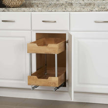 Load image into Gallery viewer, Storage organizer household essentials 24221 1 glidez 2 tier sliding cabinet organizer 11 5 wide wood