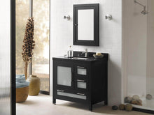 Load image into Gallery viewer, Save on ronbow frederick 24 x 32 transitional solid wood frame bathroom medicine cabinet in black 2 mirrors and 2 cabinet shelves 618125 b02