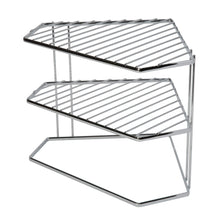 Load image into Gallery viewer, Shop for kitchen details geode corner cabinet helper shelf space saver more shelving works for plates bowls dishes mugs glasses chrome