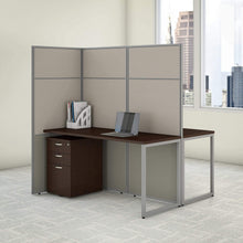 Load image into Gallery viewer, Save bush business furniture eodh46smr 03k easy office 2 person cubicle desk with file cabinets and 66h panels 60wx60h mocha cherry
