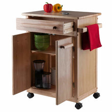 Load image into Gallery viewer, Discover the winsome wood single drawer kitchen cabinet storage cart natural