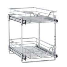 Load image into Gallery viewer, Storage household essentials c21221 1 glidez 2 tier sliding cabinet organizer 11 5 wide chrome