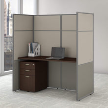 Load image into Gallery viewer, Selection bush business furniture eodh26smr 03k easy office cubicle desk with file cabinet and 66h closed panels workstation 60wx60h mocha cherry