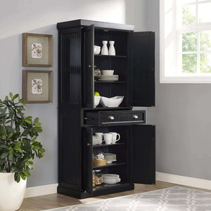 Shop for crosley furniture seaside kitchen pantry cabinet distressed black