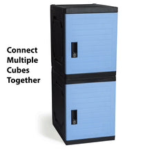 Load image into Gallery viewer, Order now jink locker lockable storage cabinet 19 with keys great for kids home school office or outdoor toy box footlocker bedside dresser nightstand sports or gym blue