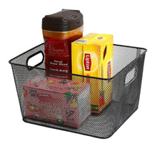 Load image into Gallery viewer, Great ybm home household wire mesh open bin shelf storage basket organizer black for kitchen pantry cabinet fruits vegetables pantry items toys 1041s 12 12 10 x 9 x 6