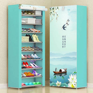 Modern Multi-layer DIY Cabinet Dustproof Fabric Shoe Storage  Folding Organizer