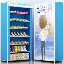 Load image into Gallery viewer, 3D painting 8-layer 7-grid Shoe rack  Non-woven fabrics large shoe cabinet organizer removable shoe storage for home furniture