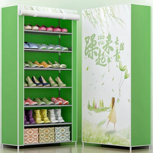 3D painting 8-layer 7-grid Shoe rack  Non-woven fabrics large shoe cabinet organizer removable shoe storage for home furniture