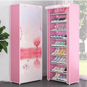 10 Layers 9 Grids Cloth Shoe Storage  Rack Dustproof Assembly  Home Orgnization